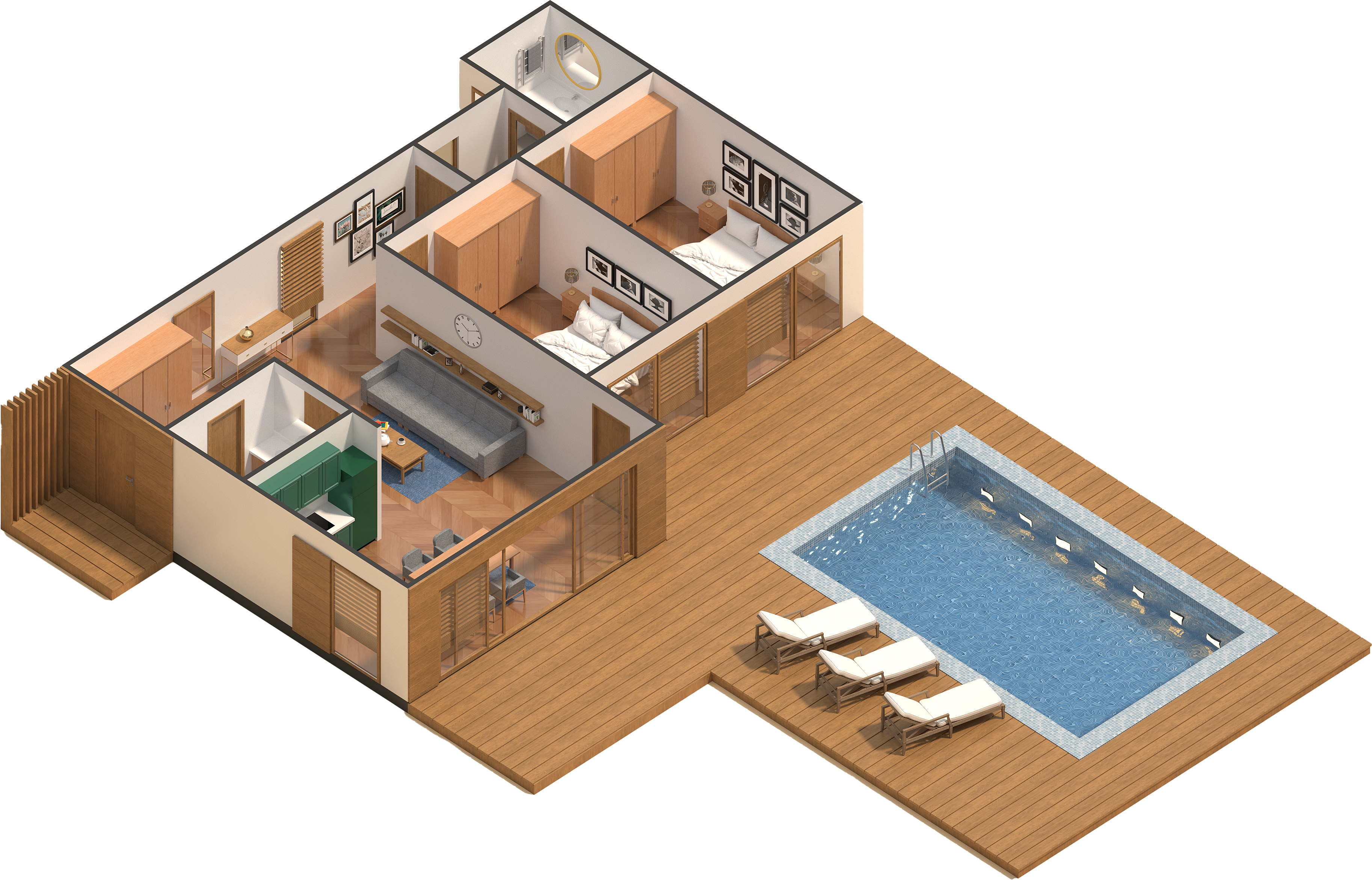 freigestelltes illustriertes 3d Haus
